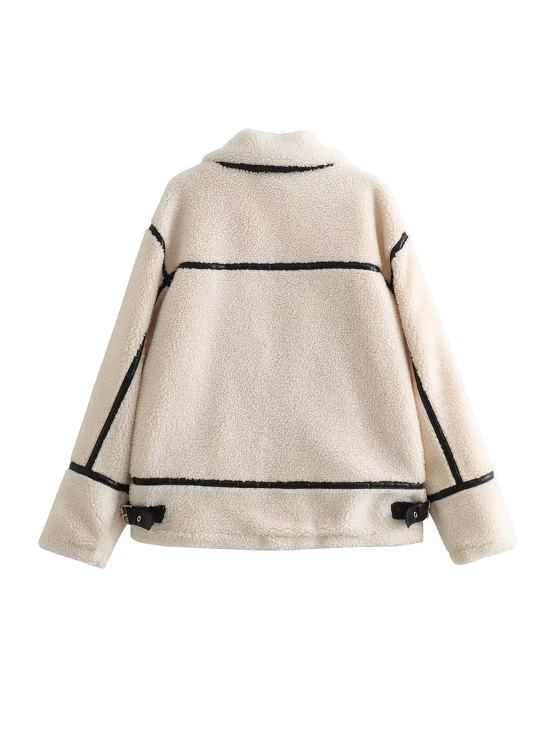 Women's Lamb Wool Effect Jacket Coat