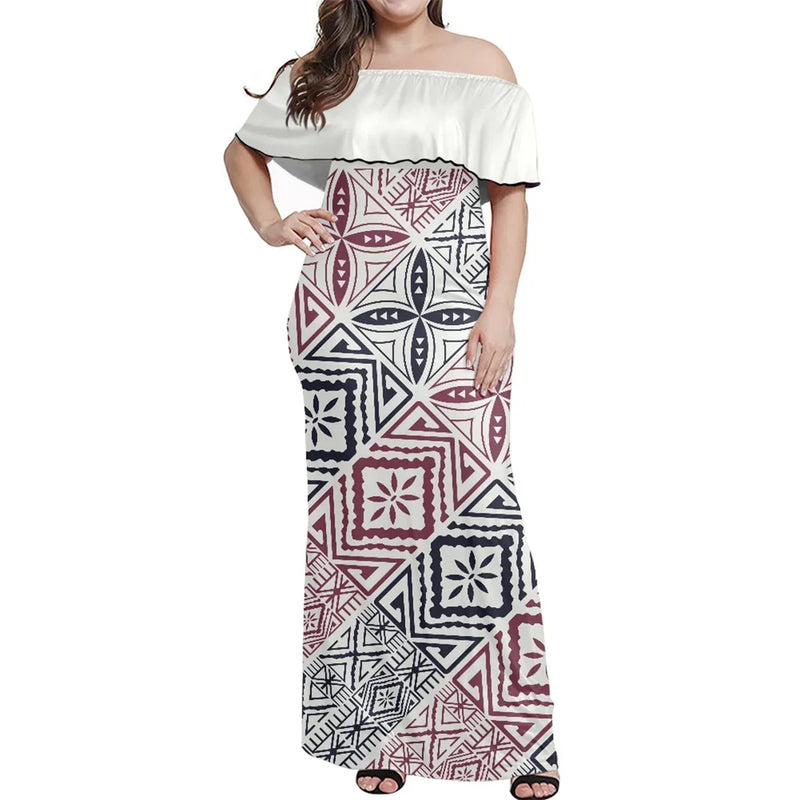 Polynesian Summer Ladies Bodycon Maxi Dress