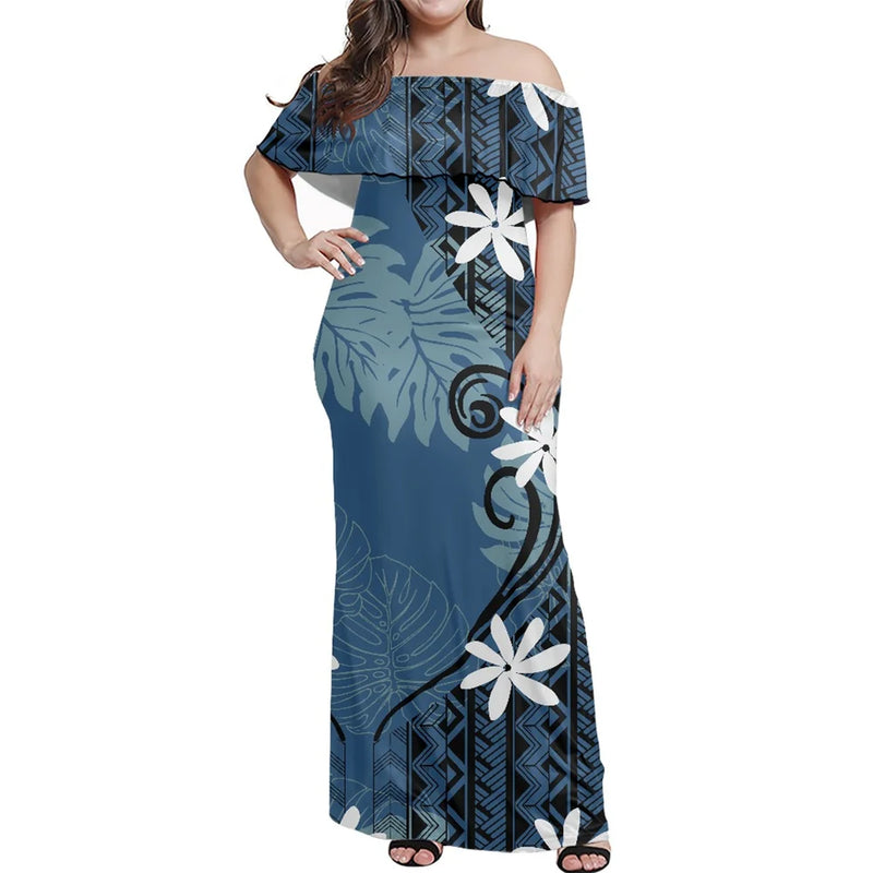 Polynesian Summer Ladies Bodycon Maxi Dress