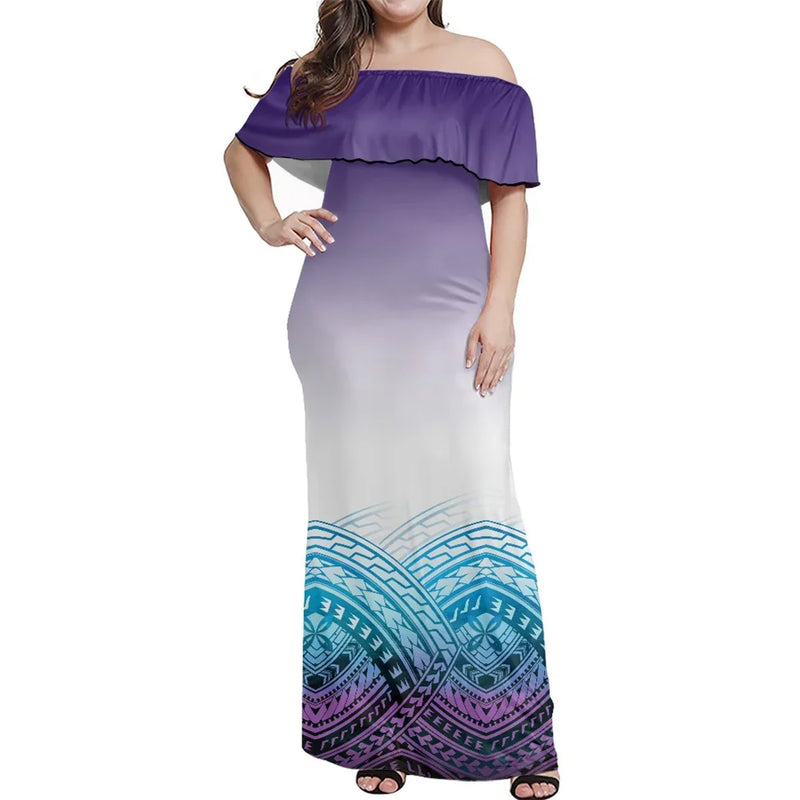 Polynesian Summer Ladies Bodycon Maxi Dress