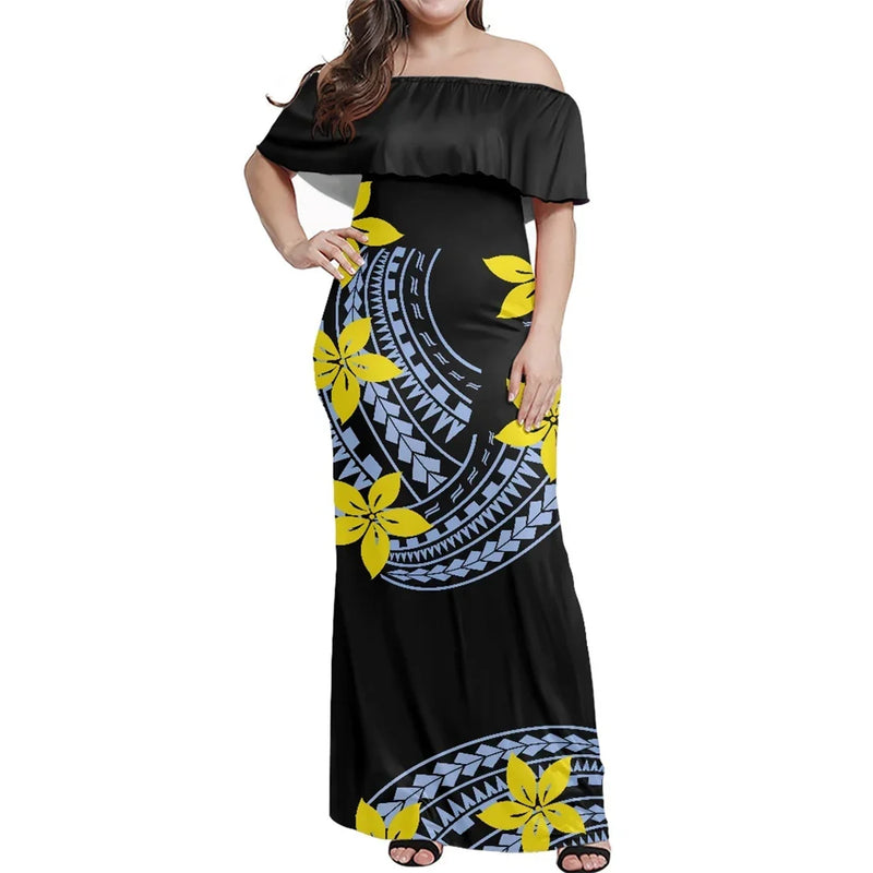 Polynesian Summer Ladies Bodycon Maxi Dress