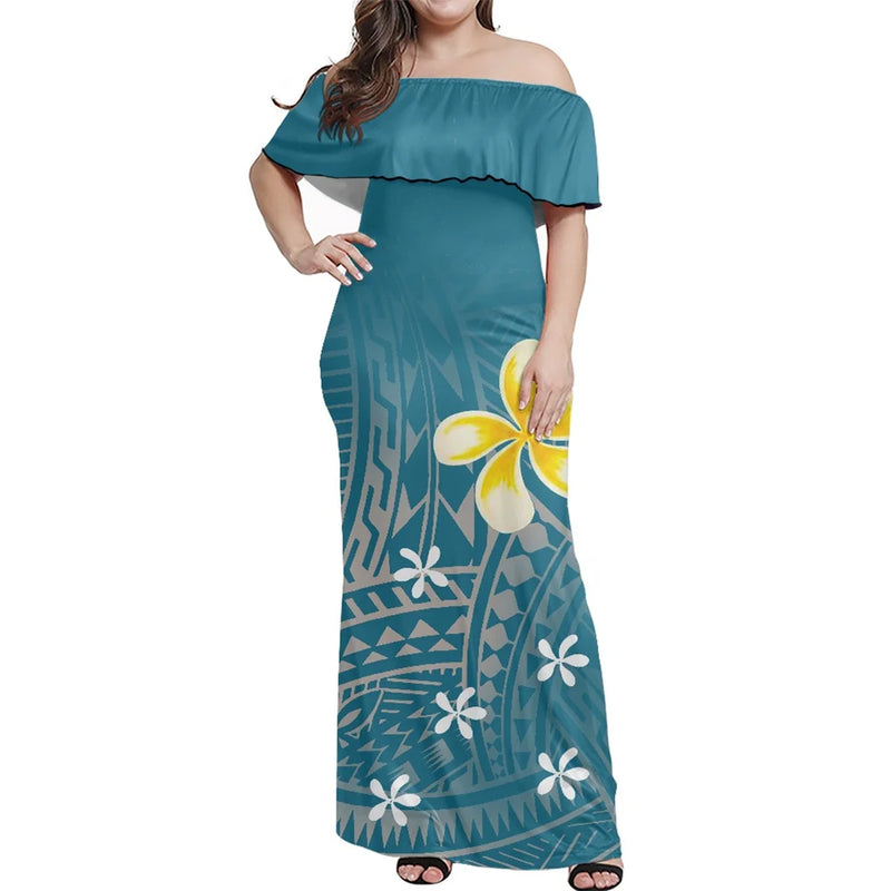 Polynesian Summer Ladies Bodycon Maxi Dress