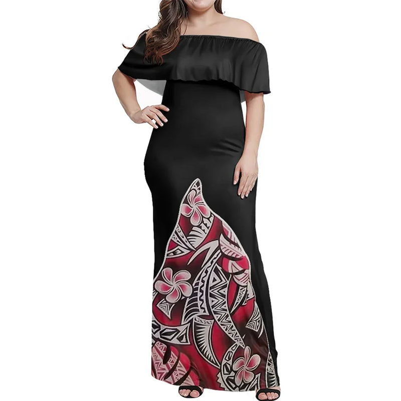 Polynesian Summer Ladies Bodycon Maxi Dress