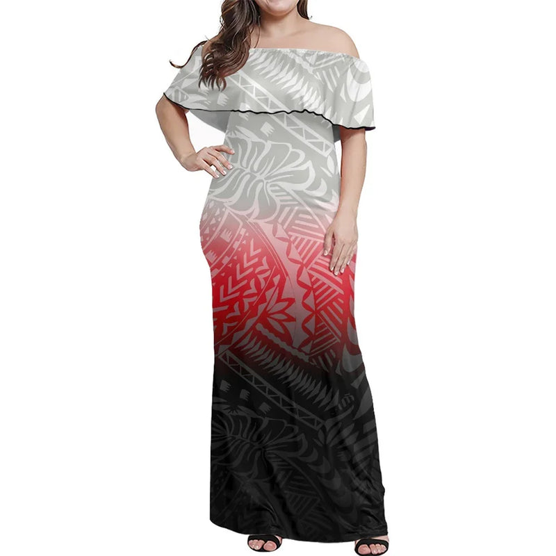 Polynesian Summer Ladies Bodycon Maxi Dress