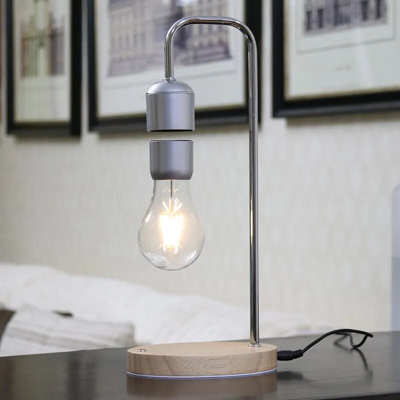 Magnetic Levitation LED Light Bulb with Wireless Charger