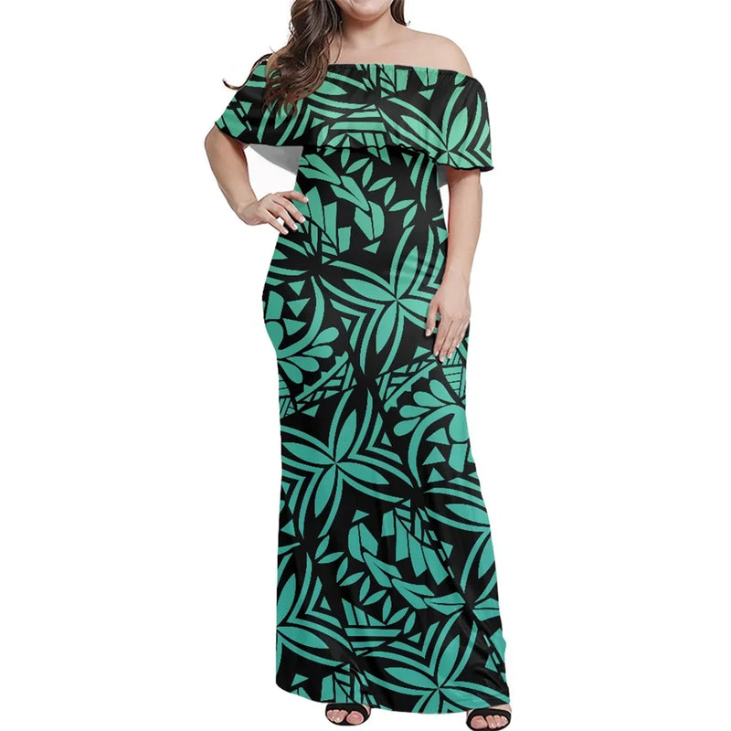 Polynesian Summer Ladies Bodycon Maxi Dress