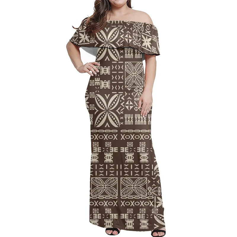 Polynesian Summer Ladies Bodycon Maxi Dress