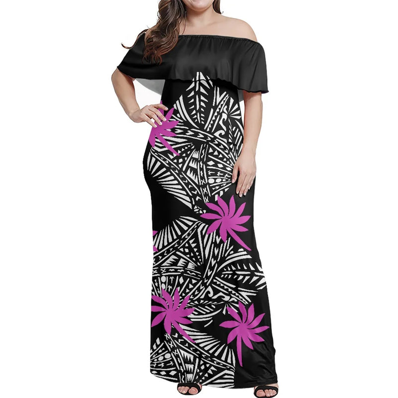 Polynesian Summer Ladies Bodycon Maxi Dress