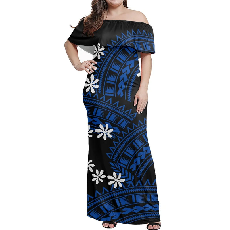 Polynesian Summer Ladies Bodycon Maxi Dress