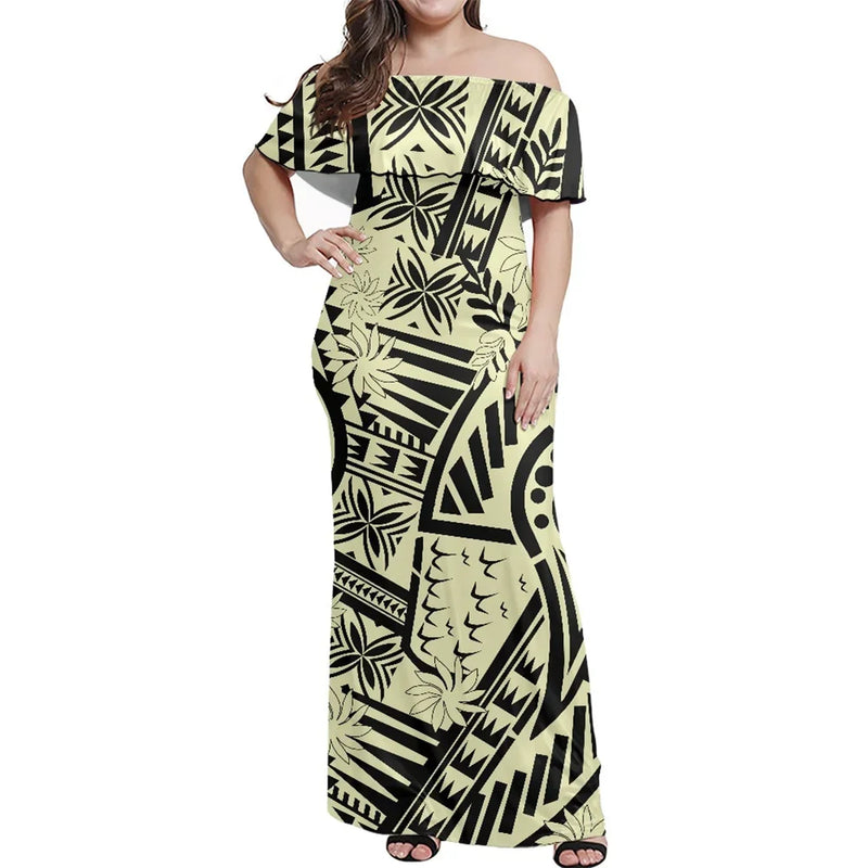 Polynesian Summer Ladies Bodycon Maxi Dress