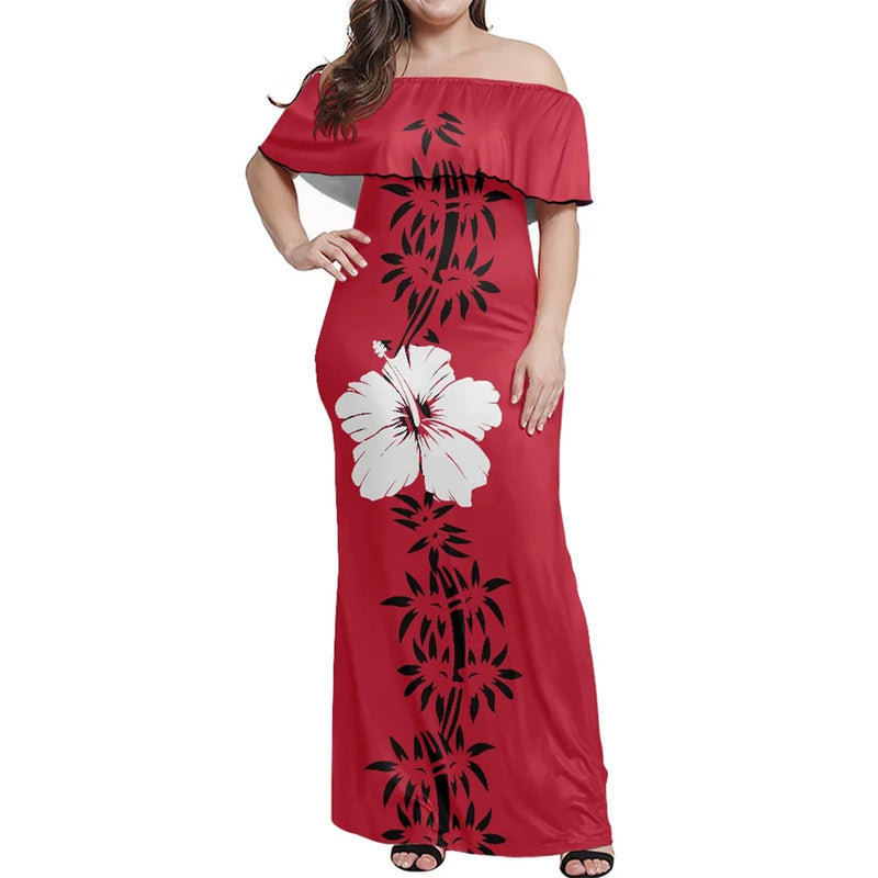 Polynesian Summer Ladies Bodycon Maxi Dress