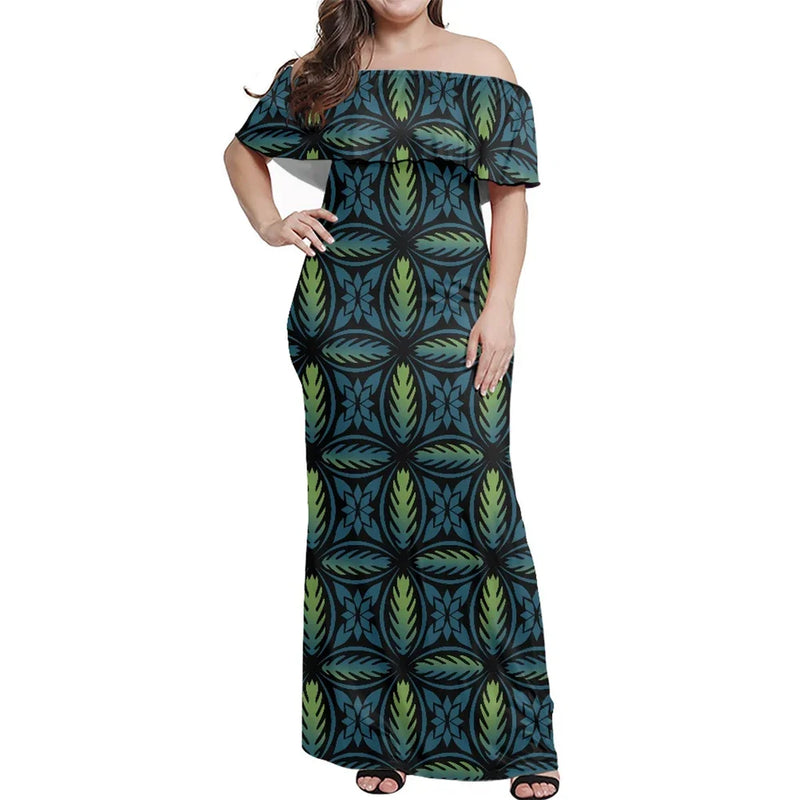 Polynesian Summer Ladies Bodycon Maxi Dress