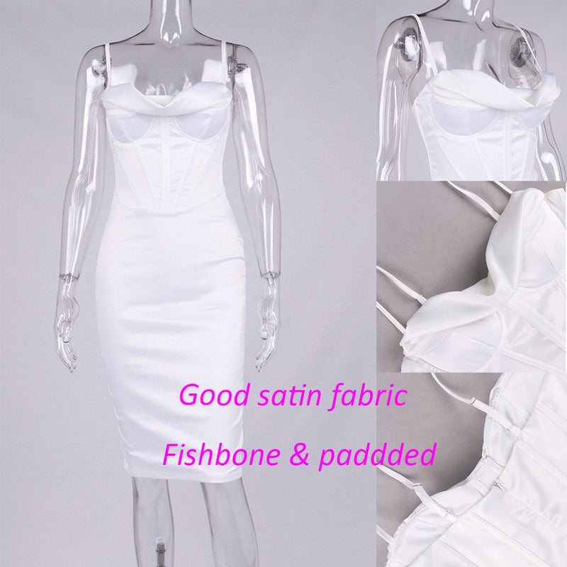 High Quality Summer Corset Padded Dress with Spaghetti Strap
