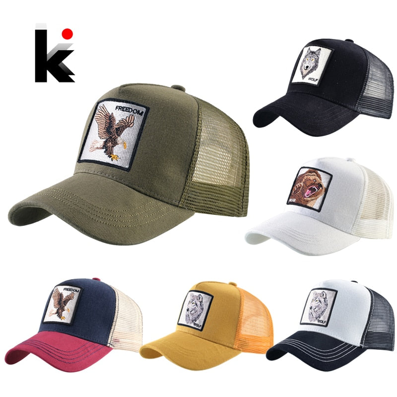 Trucker Hats With Animals Patch print