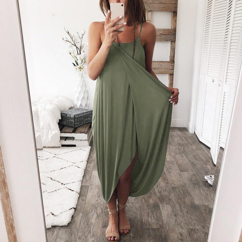 Loose Solid Fashion Summer Sleeveless Dresses For Women