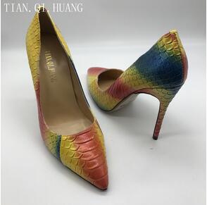 New style high quality women Genuine Leather high heels