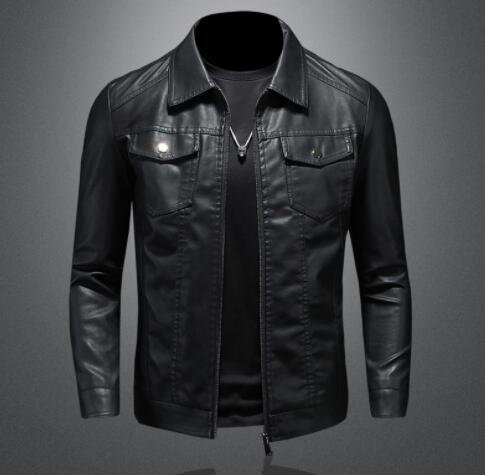 Thick Motorcycle Leather Jacket for Men