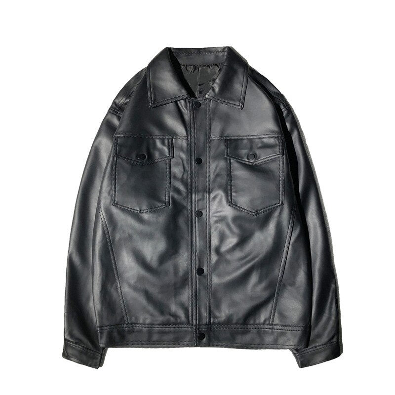 Men's Casual Leather Street Style Winter Jacket