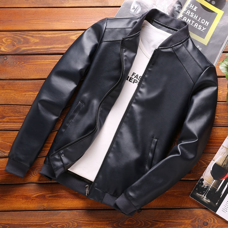 Men's Leather  Classic Slim Fit Jacket
