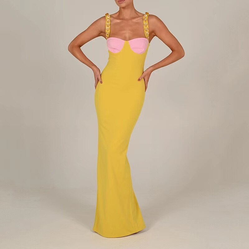 New Summer Elegant Strapless Bodycon Maxi Dress