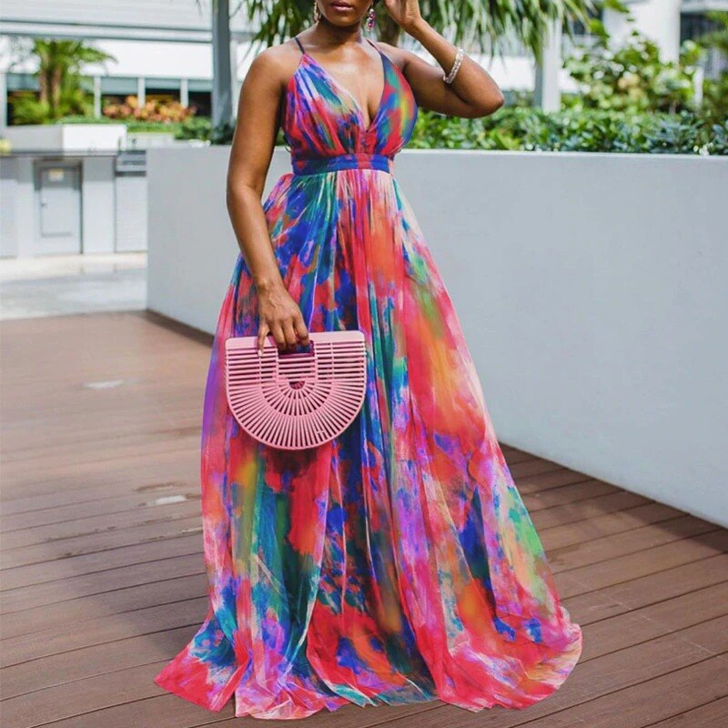 Summer Elegant Commute Color Sleeveless Maxi Dress