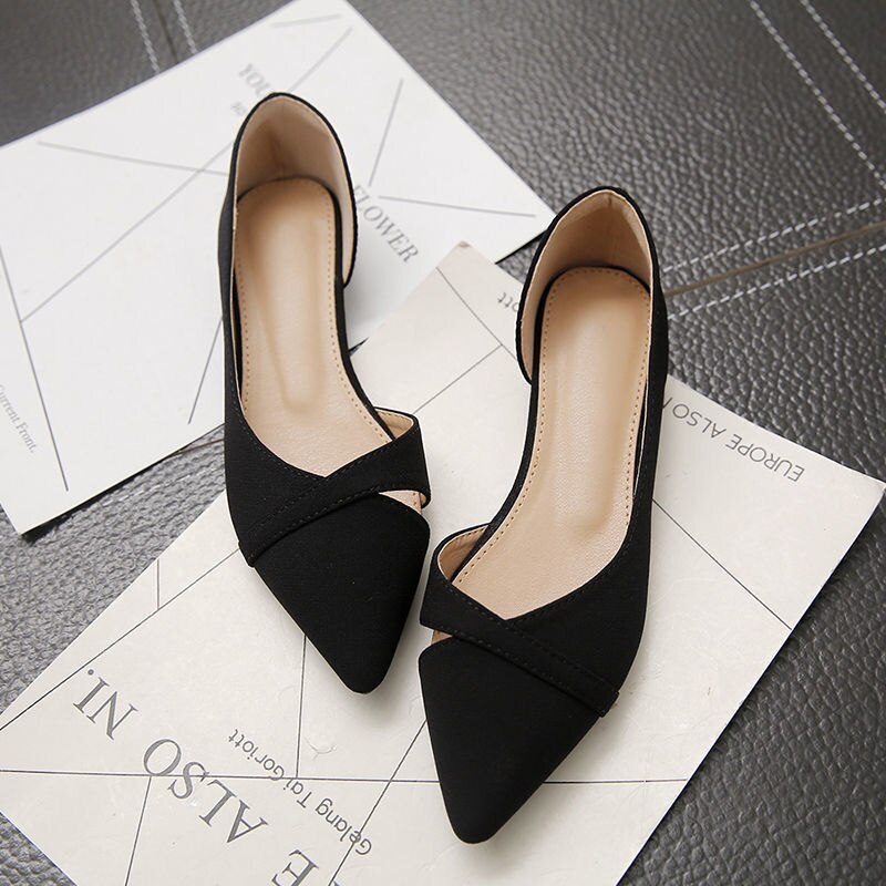 Women's pointed toe Suede Flat Shoes