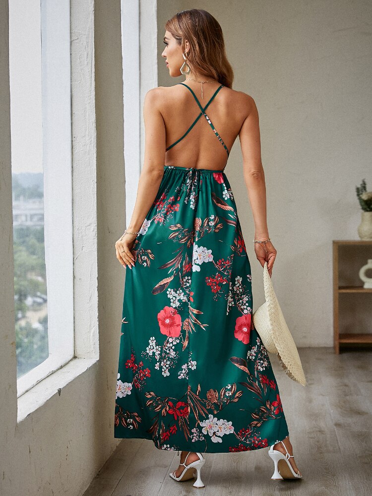 Summer New Suspender Style Fashion Elegant Sexy Long dress