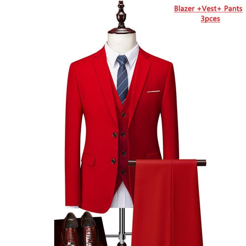 High-end Brand Formal Business Mens Three-piece Suit