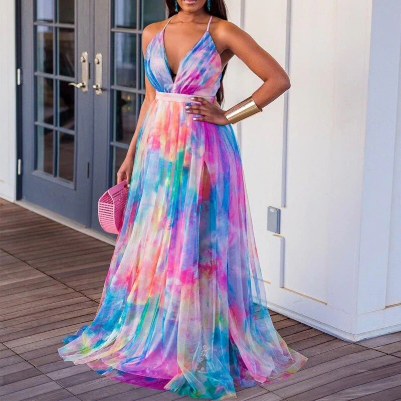 Summer Elegant Commute Color Sleeveless Maxi Dress