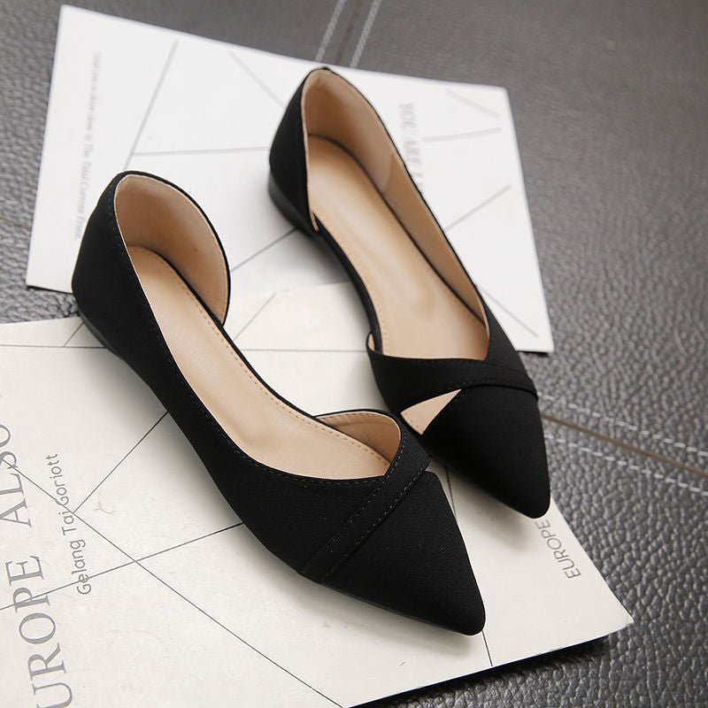 Women's pointed toe Suede Flat Shoes