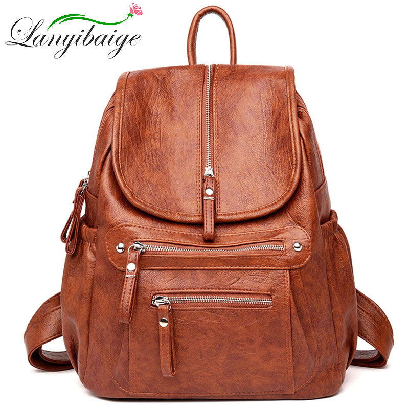 Women's High quality leather Back pack