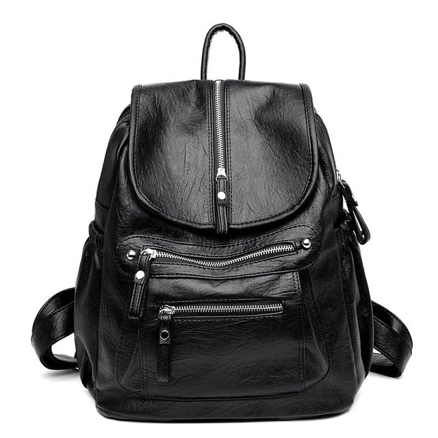 Women's High quality leather Back pack