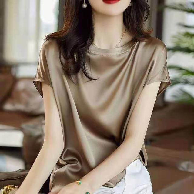 Women's Short Sleeve Silk Top