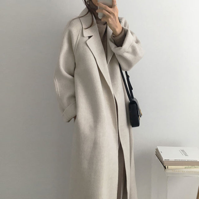 Long sleeve overcoat for ladies